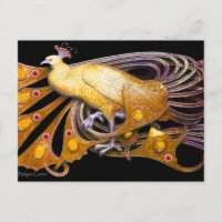ELEGANT PEACOCK IN YELLOW BLACK
