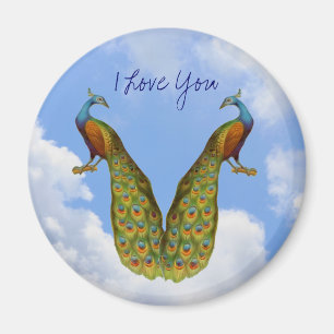 Elegant Peacock Je t'aime Aimant Aimant