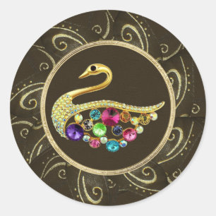 Elegant Peacock Jewels Photo Print Stickers