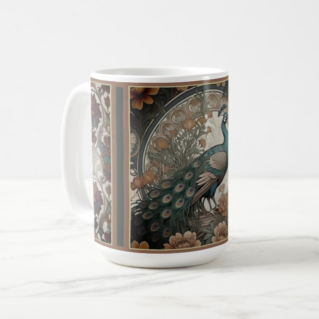 Élégant Peacock Mug (Devant gauche)