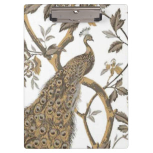 Elegant Peacock On White Clipboard