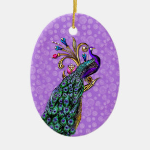 Elegant Peacock Our First Christmas Ornament