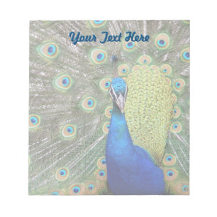 Elegant Peacock Photograph Notepad