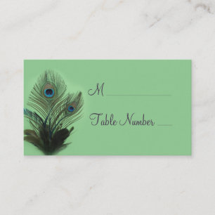 Elegant Peacock Place Card (green)