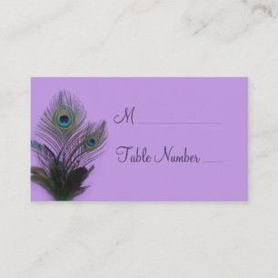 Elegant Peacock Place Card (purple)