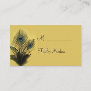 Elegant Peacock Place Card (yellow)