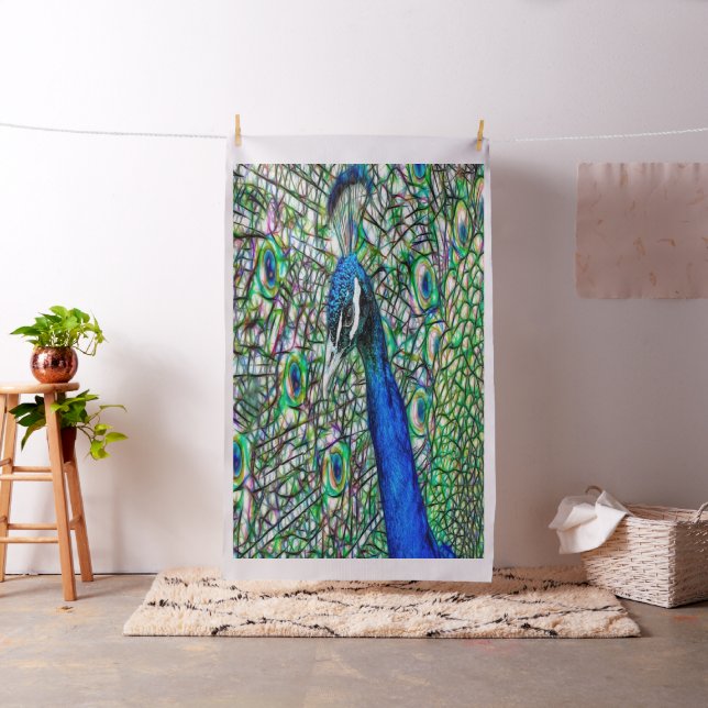 Elegant Peacock Print Fabric (In Situ)
