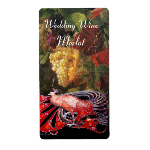 ELÉGANT PEACOCK ROUGE AUX RAISONS VIN MARIAGE