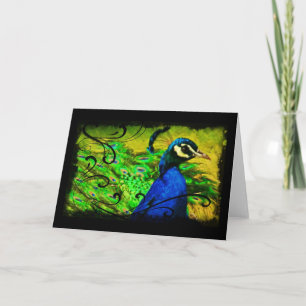 Elegant Peacock Swirl All Occasion Greeting Card