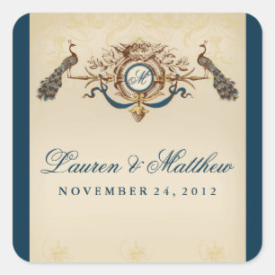 Elegant Peacock theme Square Sticker