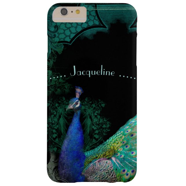 Elegant Peacock w Scrolls Personalized Designer Case-Mate iPhone Case (Back)
