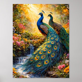 Elegant Peacock Wall Art Poster |