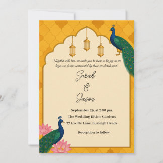 Elegant Peacock Wedding Invitation 