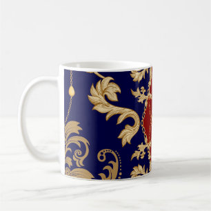 Elegant Pear Fruits: Vintage Seamless Coffee Mug