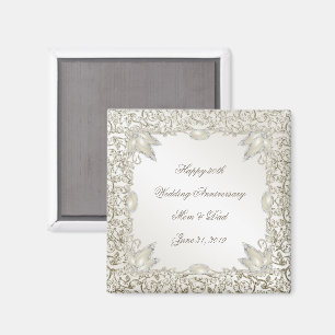 Elégant Pearl 30ème Mariage Anniversaire Magnet