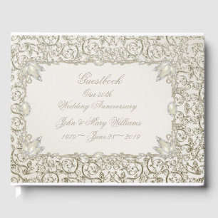 Elegant Pearl 30th Wedding Anniversary Guest Book