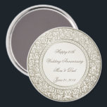 Elegant Pearl 30th Wedding Anniversary Magnet<br><div class="desc">A Digitalbcon Images Design featuring a satin pearl colour and flourish design theme with a variety of custom images, shapes, patterns, styles and fonts in this one-of-a-kind "Elegant Pearl 30th Wedding Anniversary" Round Magnet. This elegant and attractive design comes complete with customizable text lettering to suit your own special occasion....</div>