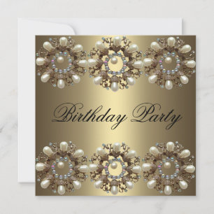 Elegant Pearl Birthday Invitation