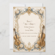 Elegant Pearl Blue Florals Strings Wedding Luxe