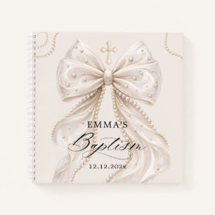 Elegant Pearl Bow Baby Girl Notebook