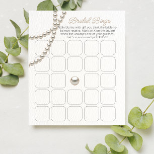 Elegant Pearl Bridal Shower Bingo Game