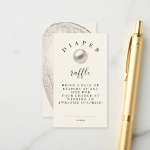 Elegant Pearl Little Treasure Chic Diaper Raffle Enclosure Card
