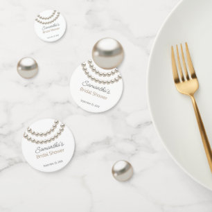 Elegant Pearl Necklace Bridal Shower Confetti