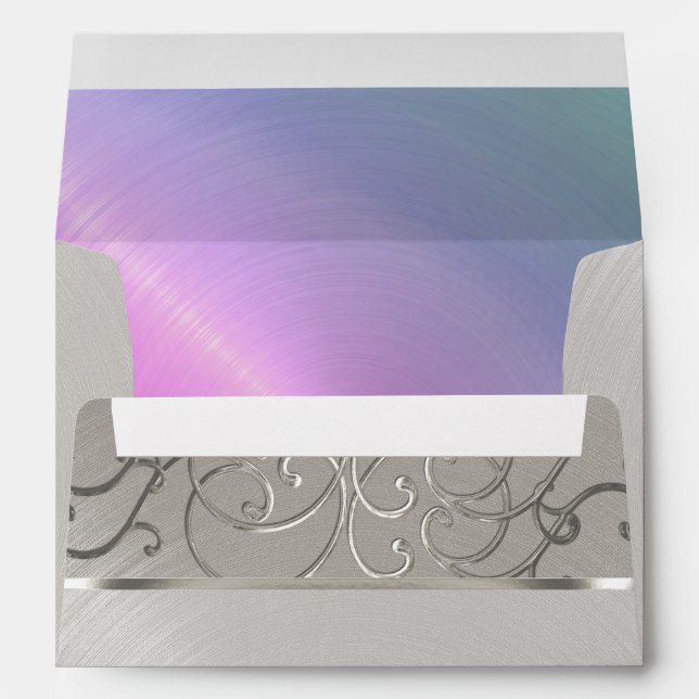 Elegant Pearl Pink Silver Filigree Envelopes (Back (Bottom))