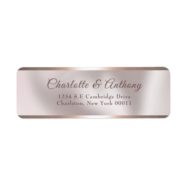 Elegant Pearl & Rose Gold Faux Foil Wedding (Front)