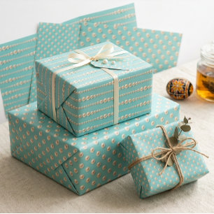 Elegant Pearl & Turquoise  Wrapping Paper Sheet