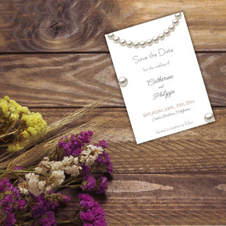 Elegant Pearl Wedding Save the Date Invitation