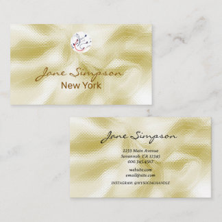 Elegant Pearlescent Gold Texture Business Card