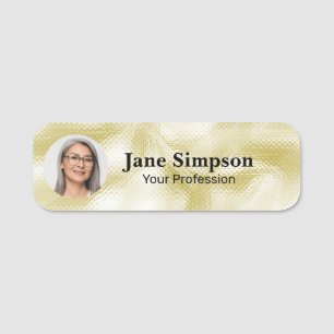 Elegant Pearlescent Gold Texture Name Tag
