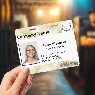 Elegant Pearlescent Gold Texture Name Tag Badge