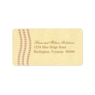 Elegant Pearls Address Labels, Champagne Label