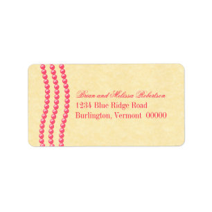 Elegant Pearls Address Labels, Dark Pink Label