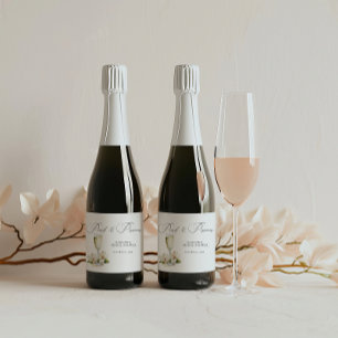Elegant Pearls and Prosecco Bridal Shower Favour  Sparkling Wine Label