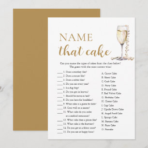 Elegant Pearls and Prosecco Name That Cake Game Invitation