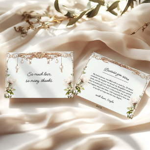 Elegant Pearls and Prosecco Thank You Card