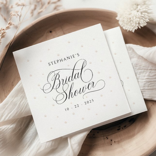 Elegant Pearls Bridal Shower Napkin (Creator Uploaded)