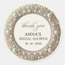 Elegant Pearls Bridal Shower Thank You