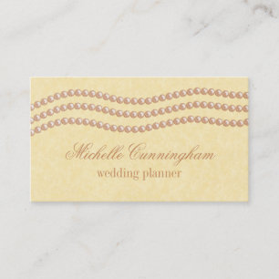 Elegant Pearls Business Card, Champagne Card