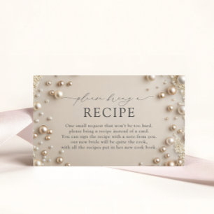 Elegant Pearls Please Bring A Recipe Enclosure Card