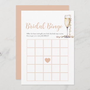 Elegant Pearls & Prosecco Bridal Bingo Game Card