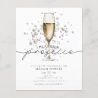 Elegant Pearls Prosecco Bridal Shower Invitation