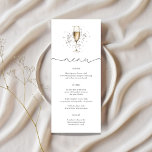 Elegant Pearls & Prosecco Bridal Shower Menu Card<br><div class="desc">Elegant Pearls & Prosecco Bridal Shower Menu Card</div>