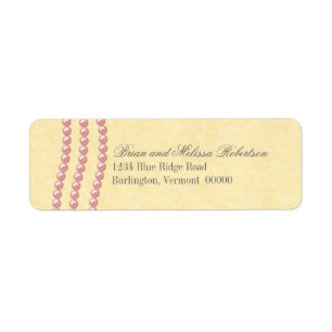 Elegant Pearls Return Address Labels, Light Pink