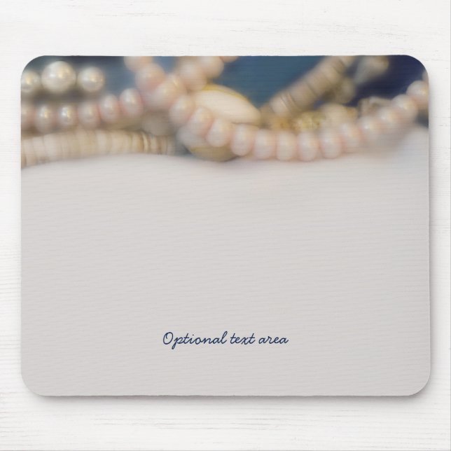 Elegant Pearls & Sea Shells Beach Personalized Mouse Pad (Front)