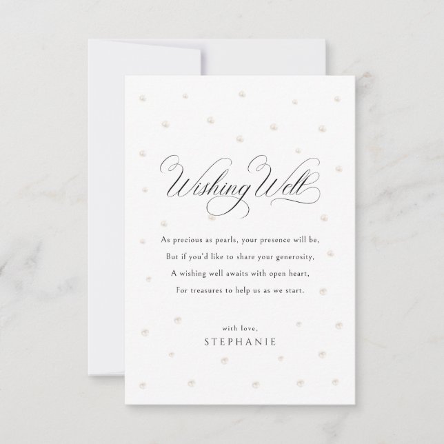 Elegant Pearls Wishing Well Card (Front)