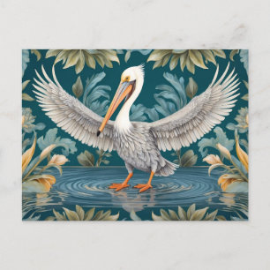 Elegant Pelican Bird Tropical Paradise Postcard